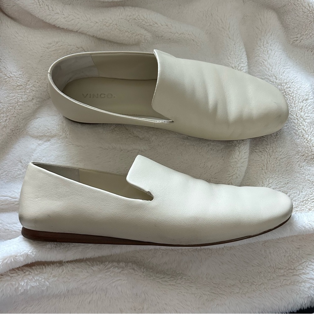 Cream Leather Loafers